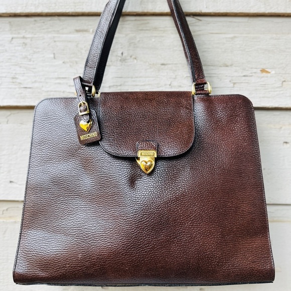 ❌SOLD❌MOSCHINO Brown Leather work/office bag. GUC❗️ - Picture 14 of 15